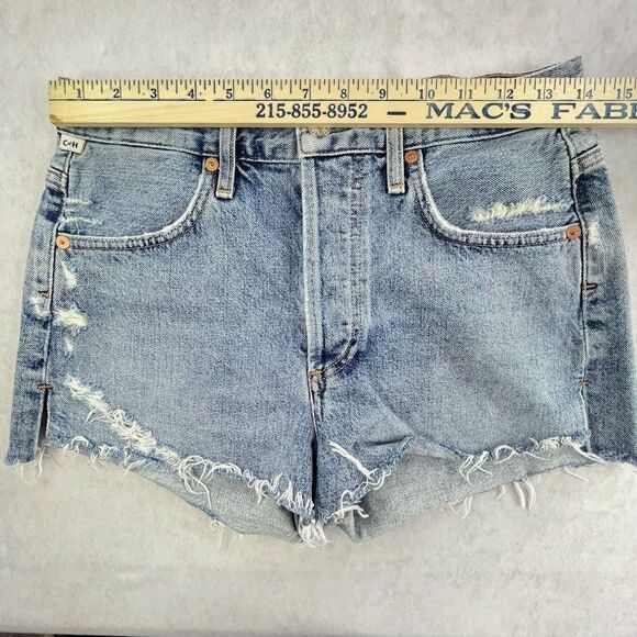 Citizens of Humanity Annabelle Shorts Womens 25 Button Fly Distressed Cutoff - Picture 11 of 16